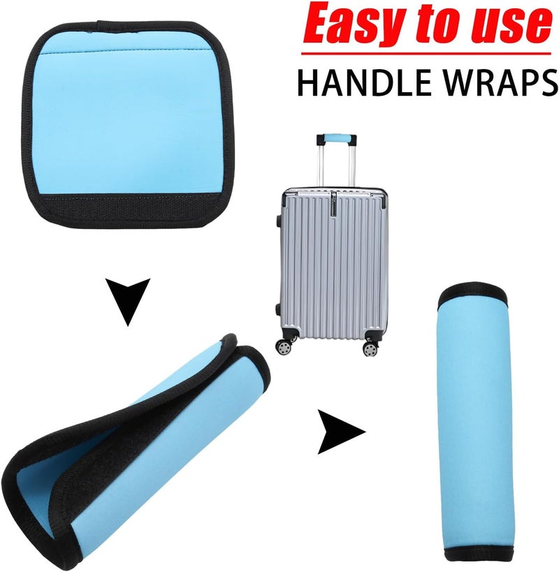 JAKOUE 2pcs Luggage Handle Wraps For Suitcase - Soft Suitcase Handle Covers for Travel Accessories（ Blue, Bright Color for Suitcase Tags Identifiers ） - Image 4